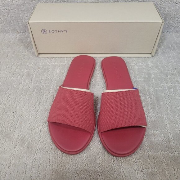 Rothy’s The Slide Red Sangria Flats Sandals Women’s Size US 7.5, 9, 9.5,10, 10.5 - Picture 2 of 9